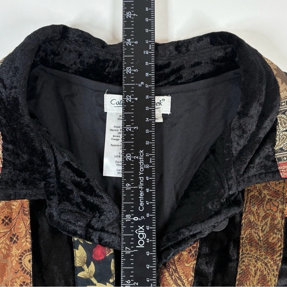 Velour Patchwork Jacket Artsy Eclectic Funky Sequ… - image 8